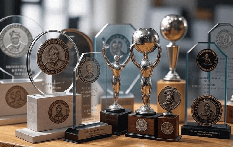 Спортивный кубок 2025 года с глубокой рельефной лазерной гравировкой логотипа команды.