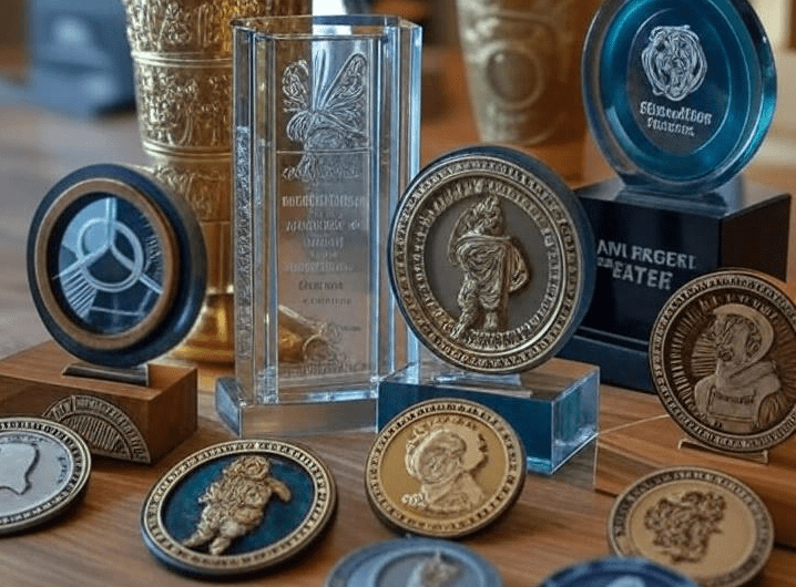 Деревянная плакетка 2025 года с глубокой рельефной лазерной гравировкой для корпоративного мероприятия.