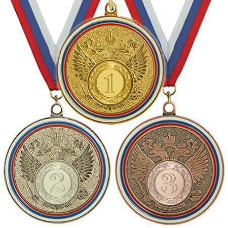 Спортивная медаль KN-577 со вставкой и лентой