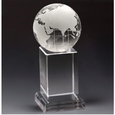 Награда из стекла KN-1501 Глобус с гравировкой