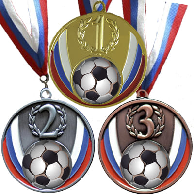 Медали KN1000 футбол в комплекте с лентой.